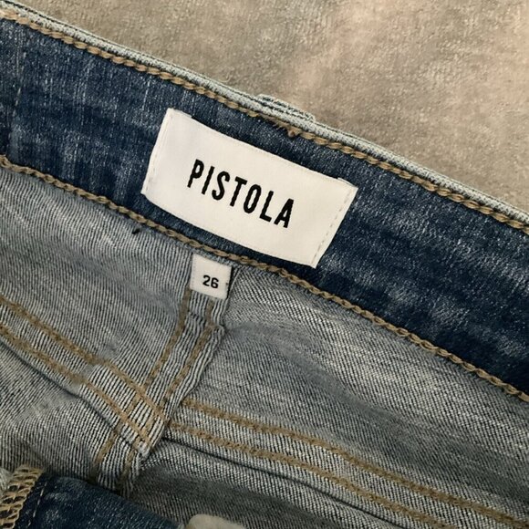 PISTOLA Audrey Raw Hem Distressed Denim Stretch Jeans Size 26 NWT Mid Rise - Picture 6 of 12
